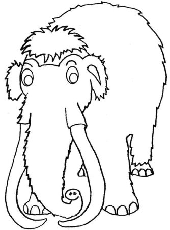 Мамонт раскраска для детей