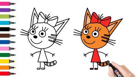 Карамелька из мультика три кота раскраска