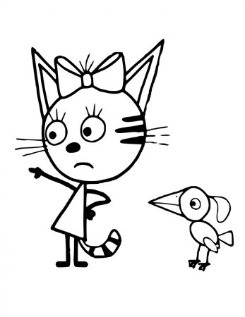 Раскраска Карамелька из мультфильма три кота