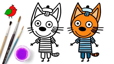 Карамелька три кота раскраска