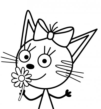 Карамелька три кота раскраска