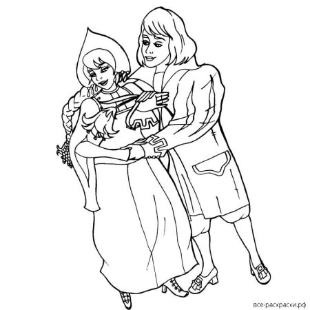 Настенька из сказки Аленький цветочек раскраска