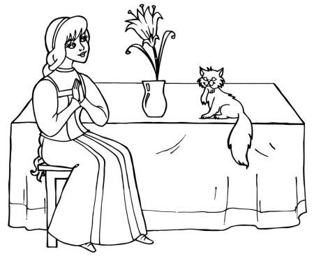 Раскраски по сказке Аленький цветочек Аксакова