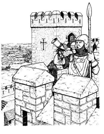 Раскраска Рыцари средневековья