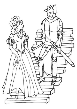 Средневековый город раскраска