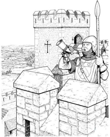 Средневековая дама раскраска