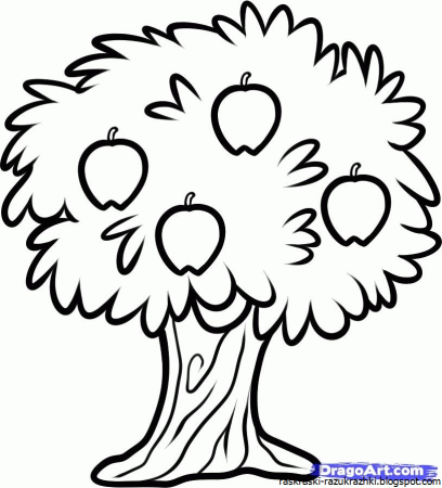 Яблоня раскраска