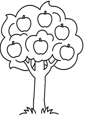 Яблоня рисунок раскраска