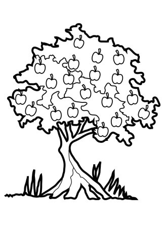 Дерево раскраска для детей