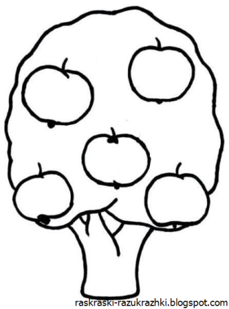 Осенние деревья для раскрашивания детям