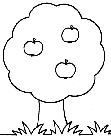 Дерево яблоня раскраска