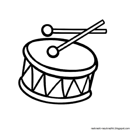 Барабан раскраска для детей