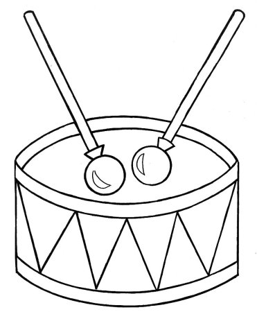 Барабан раскраска для детей