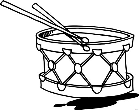 Барабан раскраска для малышей