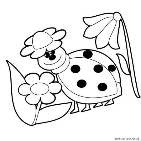 Божья коровка раскраска для детей