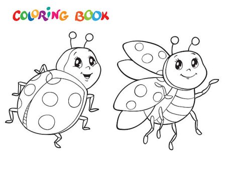 Божья коровка на листике раскраска