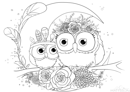 Сова раскраска