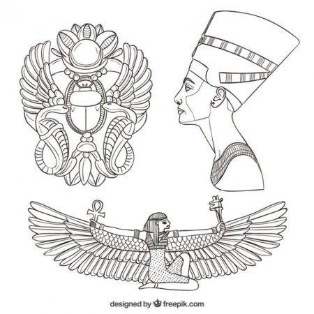 Скарабей символ древнего Египта рисунок