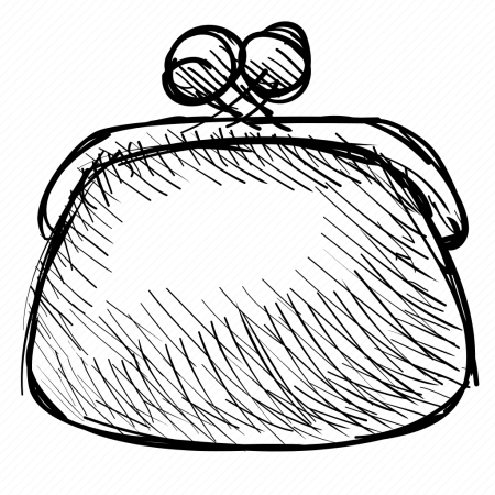 Раскраска кошелек для детей