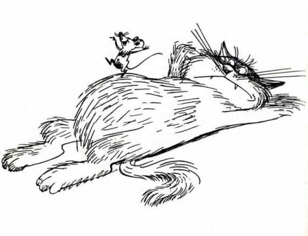 Кот и мышь раскраска