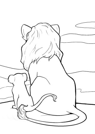 Лев и собачка толстой раскраска