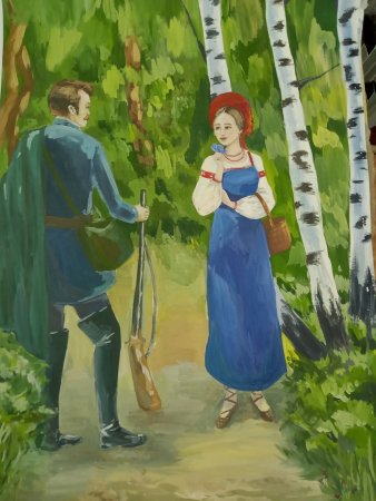 Барышня крестьянка рисунок
