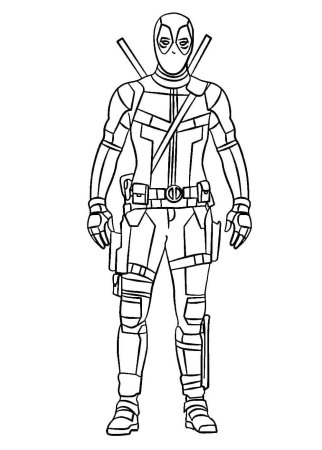 Раскраска Марвел Дэдпул