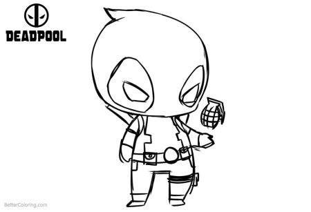 Раскраска Дэдпул для маленьких