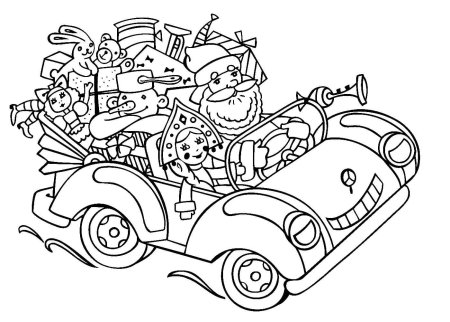Новогодняя машина раскраска