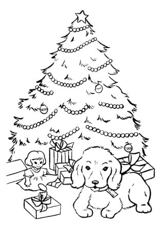 Раскраска новый год елочка