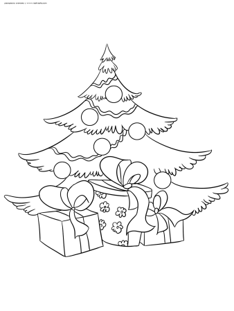 Раскраска дед Мороз с оленями