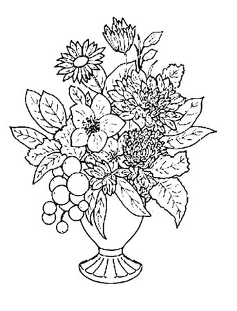 Осенний букет раскраска