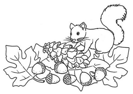 Раскраска осенний котенок