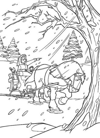 Раскраски зима для детей февраль