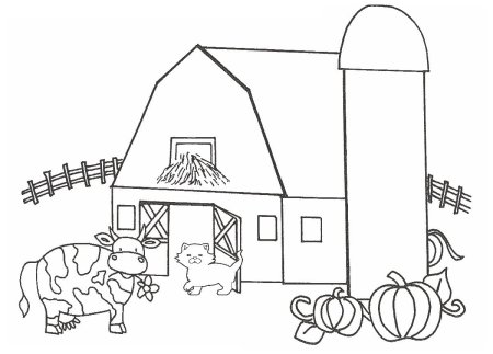 На ферме. Раскраска
