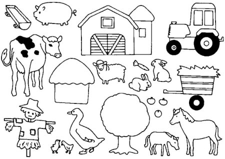 Ферма раскраска для малышей