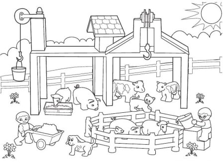 На ферме. Раскраска