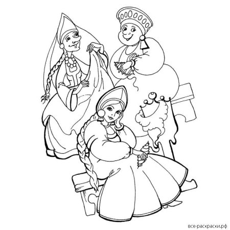 Три дочери раскраска