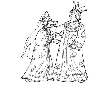 Раскраски сказки Пушкина о царе Салтане