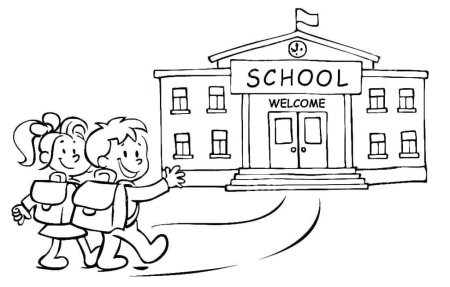 Go to School раскраска для детей