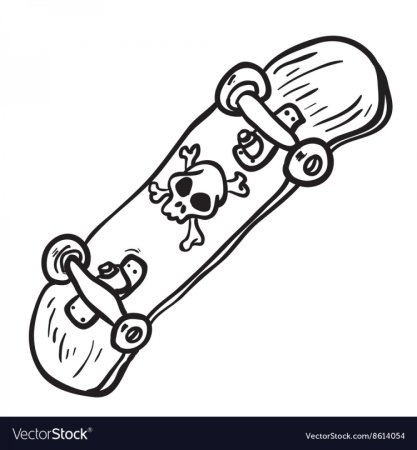 Скейт черно белый