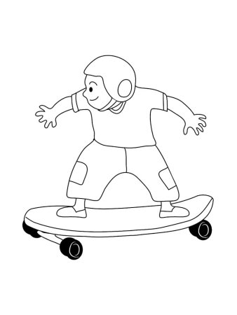 Раскраска скейтбордист
