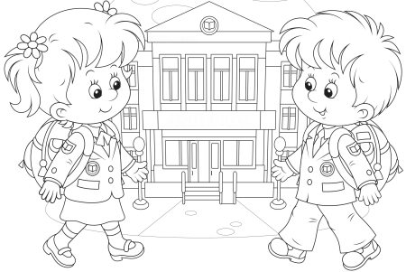 Раскраска мальчик с портфелем