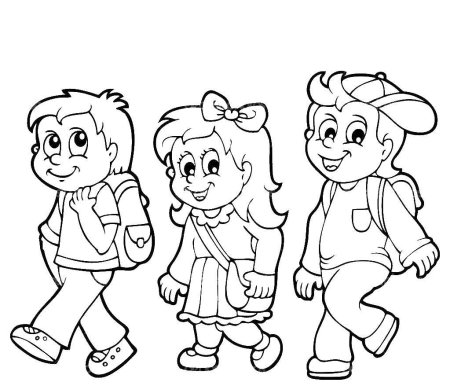 Раскраска ученик с портфелем