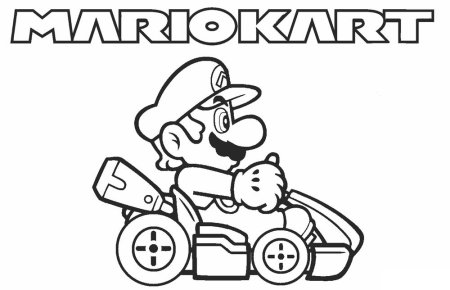 Раскраска Марио на машине