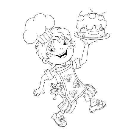 Поваренок раскраска для детей