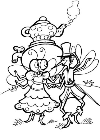 Корней Чуковский Муха Цокотуха раскраска