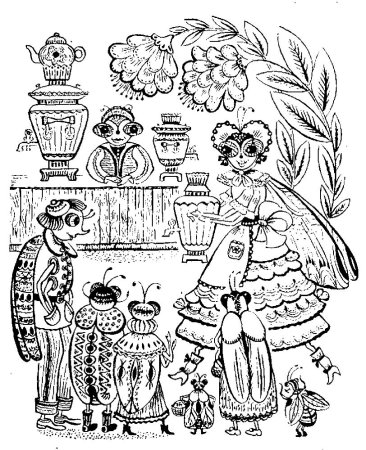 Чуковский Муха Цокотуха раскраска