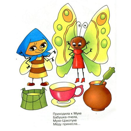 Трафарет к сказке Муха-Цокотуха