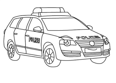 Раскраска машинки полиция